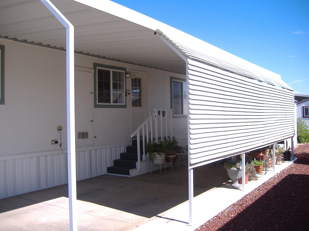 Mobile Home Angled Carport Supports Garage Car